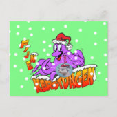 Fijne Kerstdag Octopus Briefkaart (Voorkant)