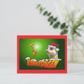 Fijne Kerstdag Stokstaarte Groene Briefkaart (Staand voorkant)