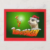 Fijne Kerstdag Stokstaarte Groene Briefkaart (Voorkant)