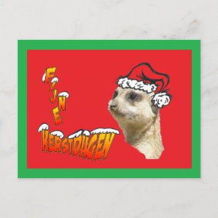 Fijne Kerstdag Stokstaartje Kerstman Briefkaart