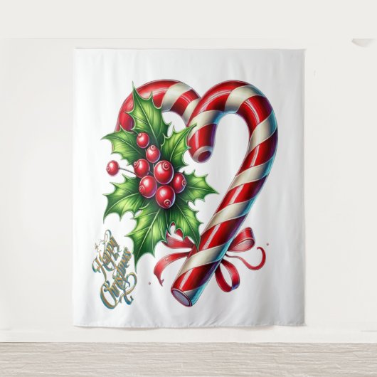 Fijne kerstdagen allemaal wandkleed (Voorkant)