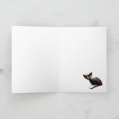 Fijne kerstdagen! Grappige kerst en vakantie kat Feestdagen Kaart (Binnen)