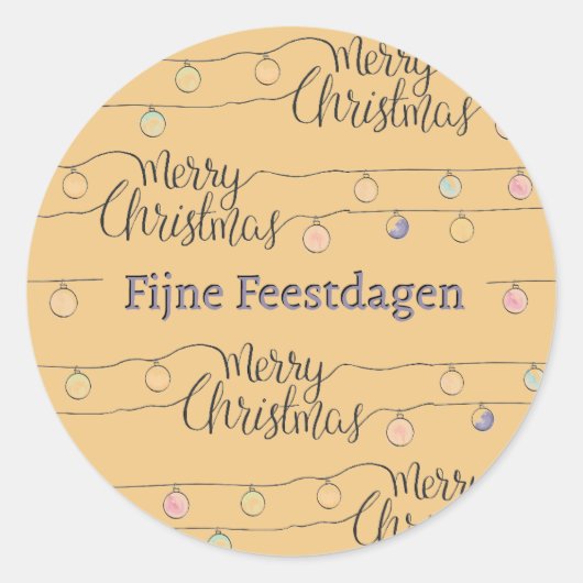 Fijne Kerstdagen kerst sticker (Voorkant)