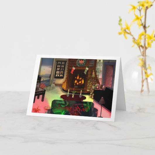 Fijne kerstdagen LeeMarie’s Creative Design Kaart (Gele Bloem)