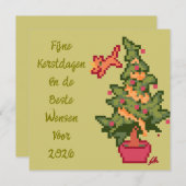 Fijne kerstdagen, pixel art, pixelart feestdagenkaart (Voorkant / Achterkant)
