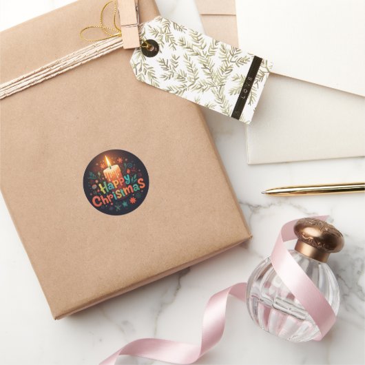 Fijne kerstdagen ronde sticker (Geschenken)