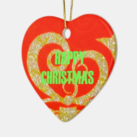 Fijne kerstdagen rood en goud Collectie. Keramisch Ornament (Links)