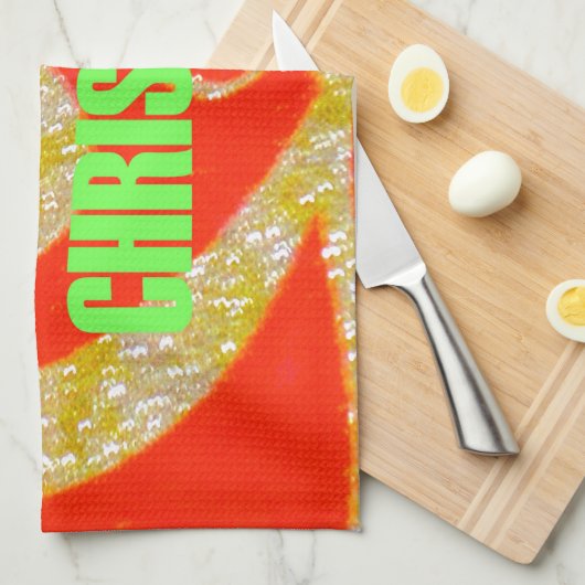 Fijne kerstdagen rood en goud Collectie. Theedoek (Quarter Fold)