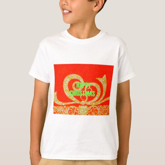 Fijne kerstdagen rood en goud t-shirt (Voorkant)