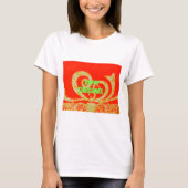 Fijne kerstdagen rood en goud t-shirt (Voorkant)