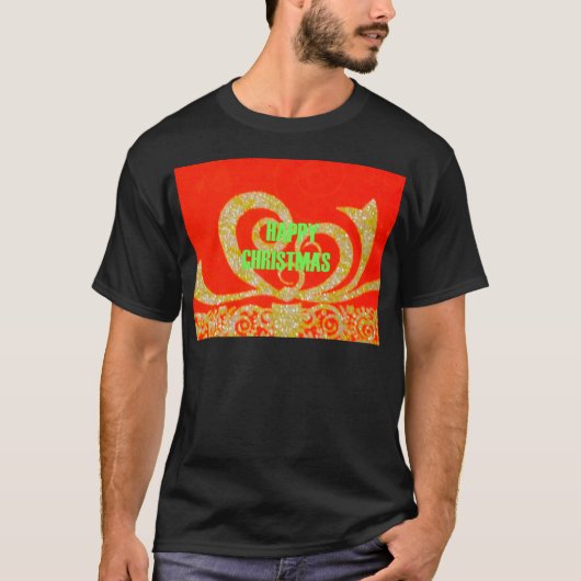 Fijne kerstdagen rood en goud t-shirt (Voorkant)