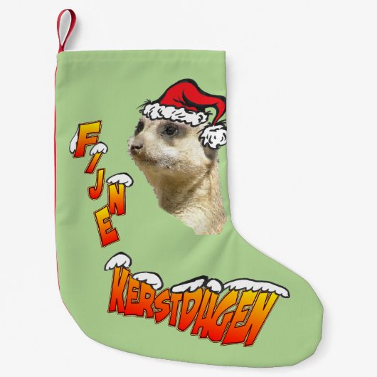 Fijne Kerstdagen Stokstaartje Kerstsok Kleine Kerstsok (Voorkant)