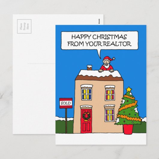 Fijne kerstdagen van Realtor Feestdagenkaart (Voorkant / Achterkant)