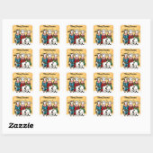 Fijne kerstdagen vierkante sticker (Vel)