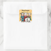 Fijne kerstdagen vierkante sticker (Tas)