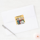 Fijne kerstdagen vierkante sticker (Envelop)