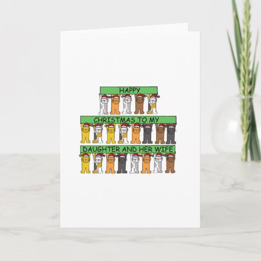 Fijne kerstdagen voor mijn dochter en haar vrouw. feestdagen kaart (Voorkant)