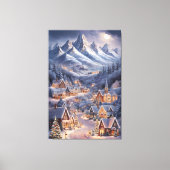 Fijne Kerstfeest Winter Wonderland Greeting Card  Canvas Afdruk (Voorkant)