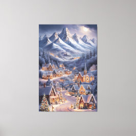 Fijne Kerstfeest Winter Wonderland Greeting Card  Canvas Afdruk