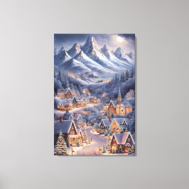 Fijne Kerstfeest Winter Wonderland Greeting Card  Canvas Afdruk