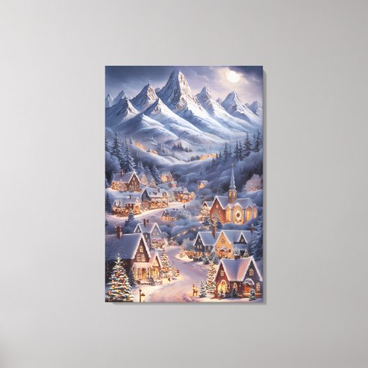 Fijne Kerstfeest Winter Wonderland Greeting Card  Canvas Afdruk (Voorkant)