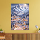 Fijne Kerstfeest Winter Wonderland Greeting Card  Canvas Afdruk (Insitu (Woonkamer))