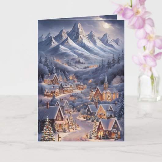 Fijne Kerstfeest Winter Wonderland Greeting Card Kaart (Orchidee)