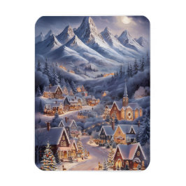 Fijne Kerstfeest Winter Wonderland Greeting Card  Magneet