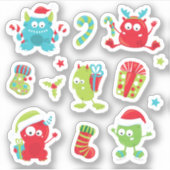 Fijne kerstfeestdag sticker (Voorkant)