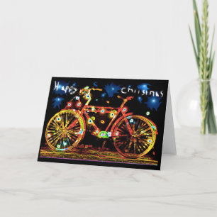 Fijne kerstfiets feestdagen kaart