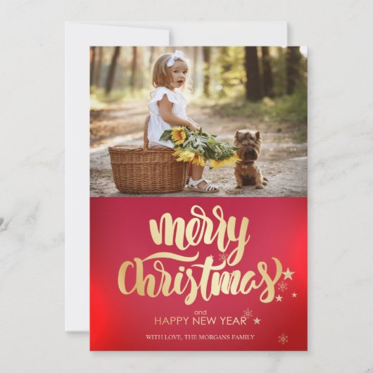 Fijne kerstfoto met sterren (Voorkant)