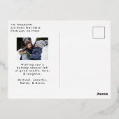 Fijne kerstfoto van het whimsical Gold Script Folie Feestdagen Briefkaart (Achterkant)