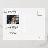 Fijne kerstfoto van het whimsical Gold Script Folie Feestdagen Briefkaart (Achterkant)