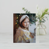 Fijne kerstfoto van het whimsical Gold Script Folie Feestdagen Briefkaart (Staand Voorkant)