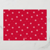 Fijne kerstfoto van het whimsical Gold Script Folie Feestdagenkaart (Achterkant)