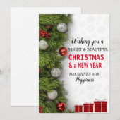 Fijne kerstgroeten feestdagenkaart (Voorkant / Achterkant)