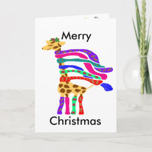 Fijne kerstkaart Giraffe blanco Feestdagen Kaart
