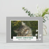 Fijne kerstkat Witte verf Afdrukfoto Feestdagenkaart (Staand voorkant)