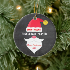 Fijne kerstkerstman's favoriete Picklebalspeler Keramisch Ornament