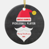 Fijne kerstkerstman's favoriete Picklebalspeler Keramisch Ornament (Voorkant)