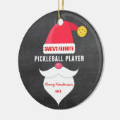 Fijne kerstkerstman's favoriete Picklebalspeler Keramisch Ornament (Links)