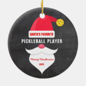 Fijne kerstkerstman's favoriete Picklebalspeler Keramisch Ornament (Achterkant)