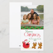 Fijne kerstkerstsanta sleigh-fotokaart feestdagenkaart (Voorkant / Achterkant)