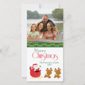 Fijne kerstkerstsanta sleigh-fotokaart feestdagenkaart (Voorkant)