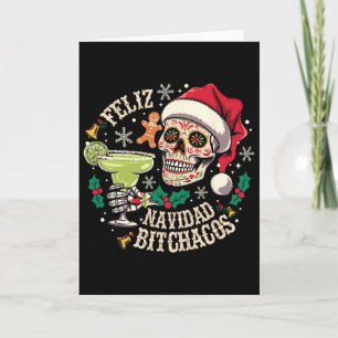 Fijne kerstmis Achos Grappige Schedel Spaanse Kers Kaart