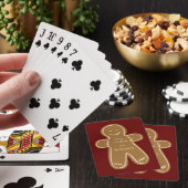 Fijne kerstmis persoonlijk pepparkakman pokerkaarten (Insitu)