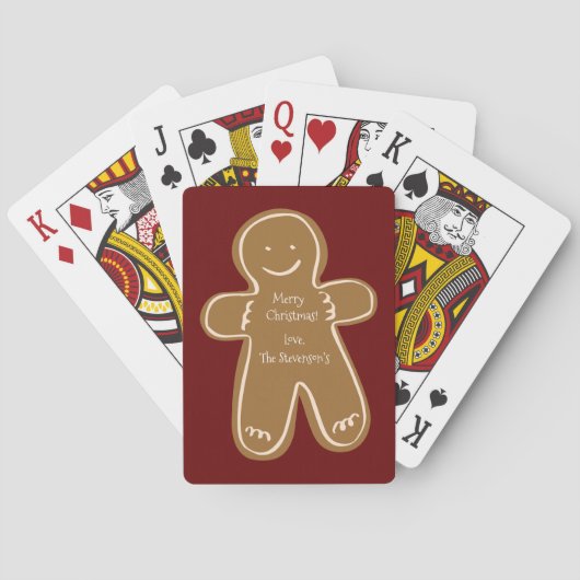 Fijne kerstmis persoonlijk pepparkakman pokerkaarten (Achterkant)