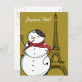Fijne Kerstmis Snowman Feestdagenkaart (Voorkant / Achterkant)
