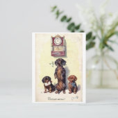 Fijne Kerstmis Teckel Briefkaart (Staand voorkant)