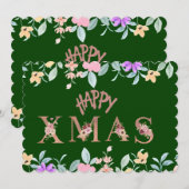 Fijne kerstvakantie feestdagenkaart (Voorkant / Achterkant)